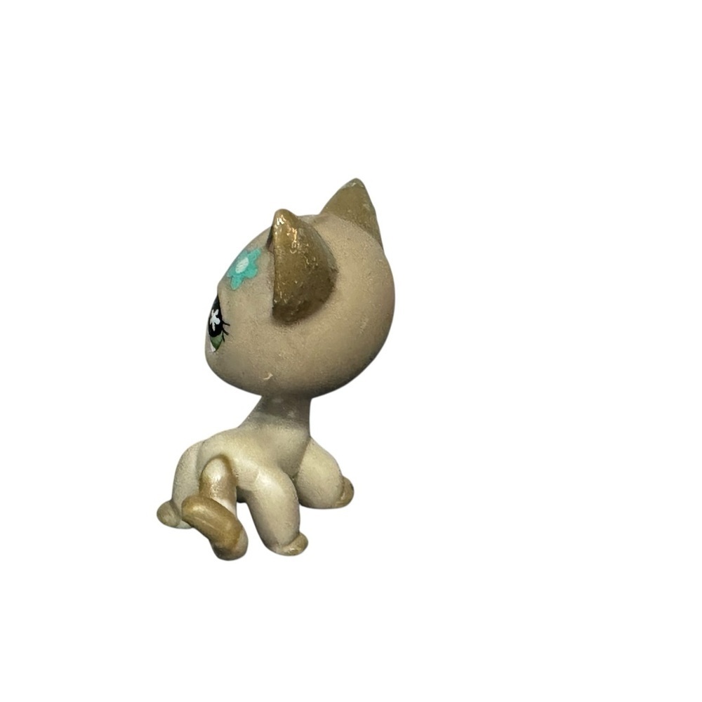 Littlest Pet Shop Shorthair Cat #483 Gray Tabby w/ Flower Over Eye: Authentic - Picture 2 of 7